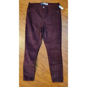 NWT Old Navy Corduroy Jean Women Sz 12 High Rise Rockstar Super Skinny Burgundy